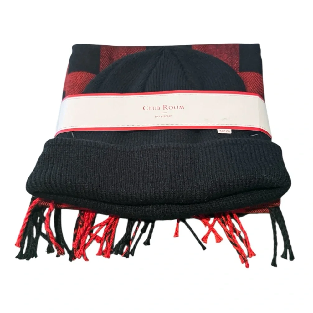 NWT‎ Club Room by Macys Men’s Hat & Scarf Set Gifts Warm Stocking Stuffer Soft